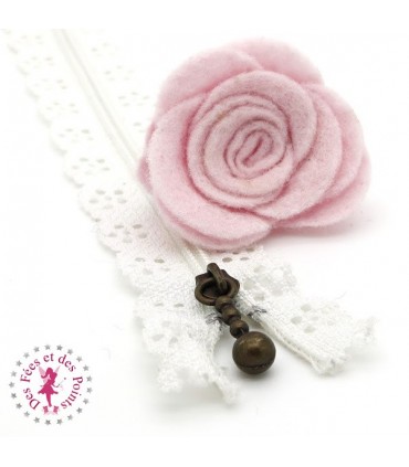 Fermeture éclair dentelle avec tirette 20/25 cm - Blanc