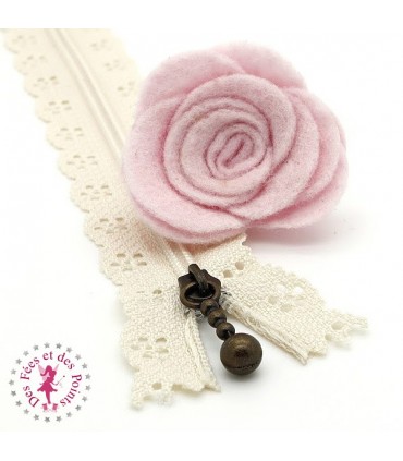 Fermeture éclair dentelle avec tirette 20/25 cm - Ivoire