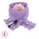 Fermeture éclair dentelle avec tirette 20/25 cm - Mauve
