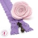 Fermeture éclair dentelle avec tirette 20/25 cm - Mauve