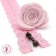 Fermeture éclair dentelle avec tirette 20/25 cm - Rose clair