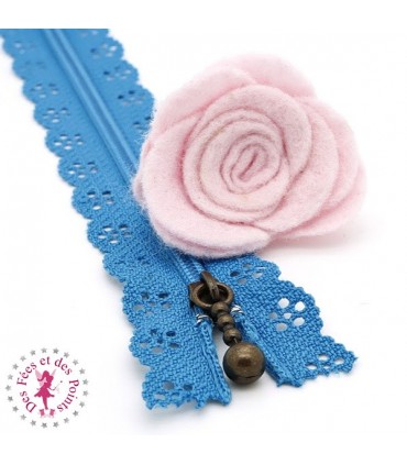 Fermeture éclair dentelle avec tirette - 20 ou 25 cm - 24 couleurs