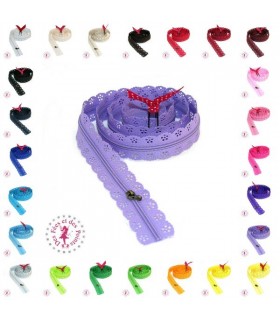 Fermeture éclair dentelle au mètre - 24 couleurs