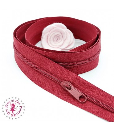 Fermeture éclair nylon au mètre - Rouge foncé