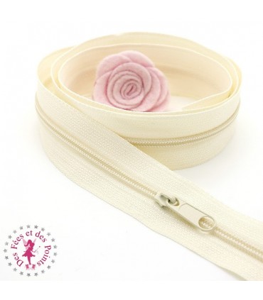 Fermeture éclair nylon au mètre - Ivoire