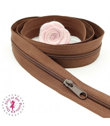 Fermeture éclair nylon au mètre - Chocolat