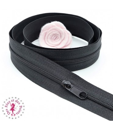 Fermeture éclair nylon au mètre - Noir