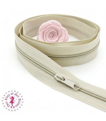 Fermeture éclair nylon au mètre - Beige