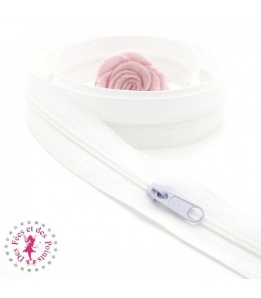 Fermeture éclair nylon au mètre - Blanc