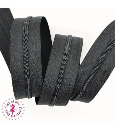 Fermeture éclair nylon au mètre - Noir
