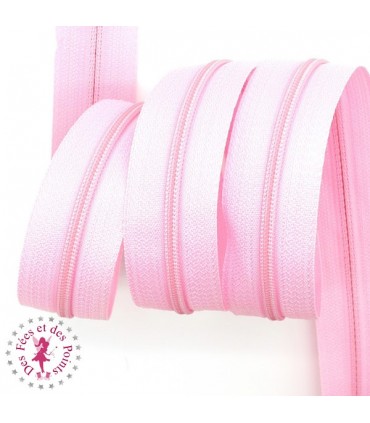 Fermeture éclair nylon au mètre - Rose