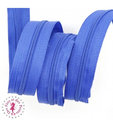 Fermeture éclair nylon au mètre - Bleu roi