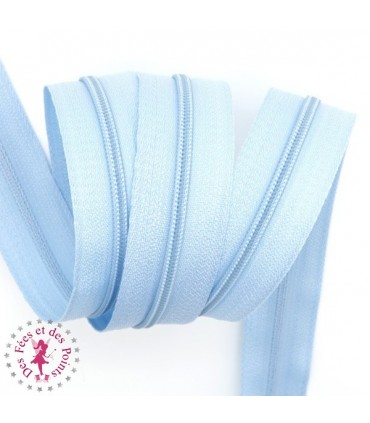 Fermeture éclair nylon au mètre - Bleu clair