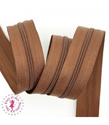 Fermeture éclair nylon au mètre - Chocolat