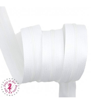 Fermeture éclair nylon au mètre - Blanc