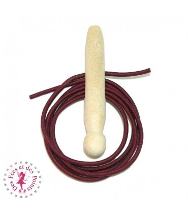 Elastique rond au mètre - 3 mm - Bordeaux