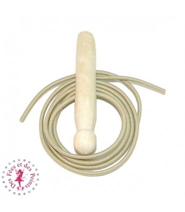 Elastique rond au mètre - 3 mm - Beige