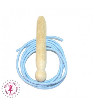 Elastique rond au mètre - 3 mm - Bleu clair