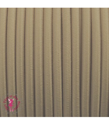 Elastique rond au mètre - 3 mm - Beige