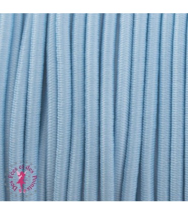 Elastique rond au mètre - 3 mm - Bleu clair