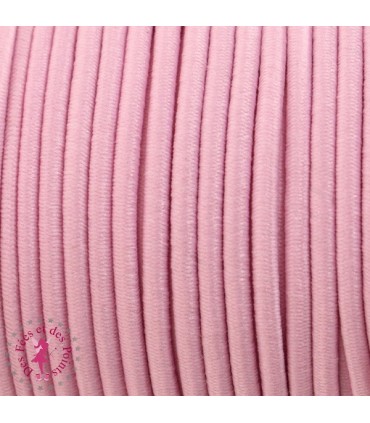 Elastique rond au mètre - 3 mm - Rose