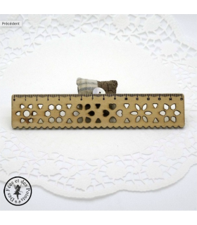 Règle en bois dentelle - Naturel - Coeur
