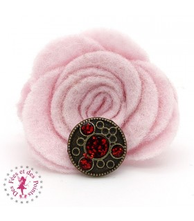 Pression métallique - Pierre rouge