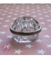 Pique Fleurs en verre N° 3 - Cerclage en métal argenté - Diamètre 8 cm