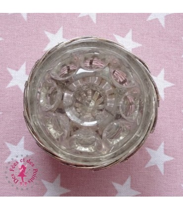 Pique Fleurs en verre - Panier argenté - Diamètre 8.5 cm