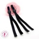 Attaches élastiques douces pour masque avec pastille de réglage - Noir