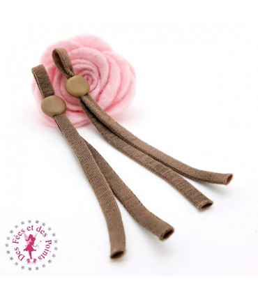 Attaches élastiques douces pour masque avec pastille de réglage - Taupe