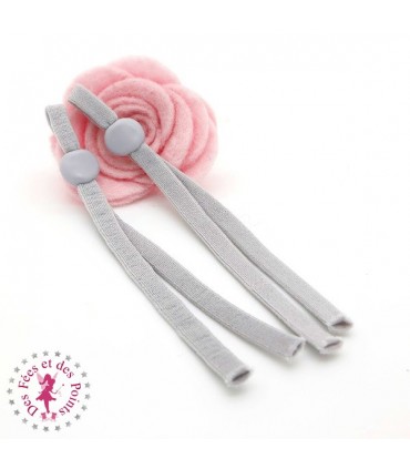 Attaches élastiques douces pour masque avec pastille de réglage - Gris