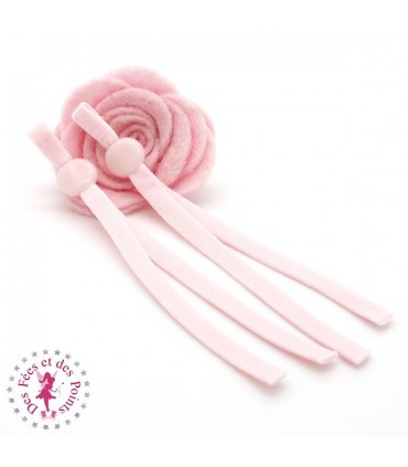 Attaches élastiques douces pour masque avec pastille de réglage - Rose