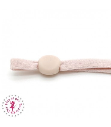 Attaches élastiques douces pour masque avec pastille de réglage - Chair