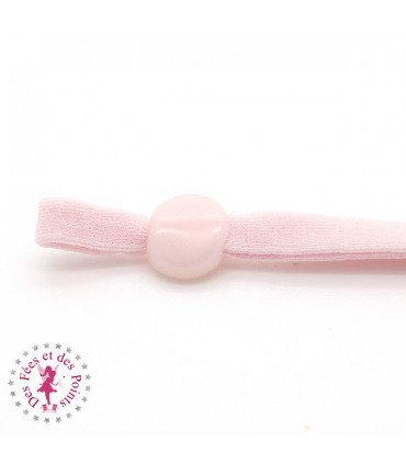 Attaches élastiques douces pour masque avec pastille de réglage - Rose