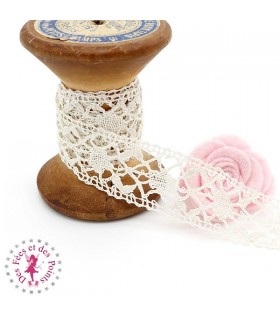 Dentelle Marguerite ancienne au fuseaux - Entre-deux - Largeur 2.5 cm