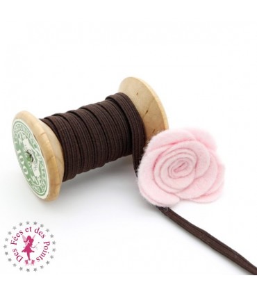 Elastique ruban plat - 6 mm - Chocolat