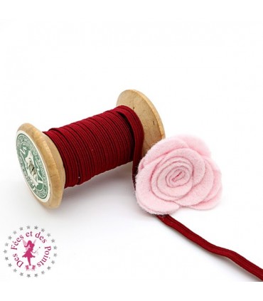 Elastique ruban plat - 6 mm - Bordeaux