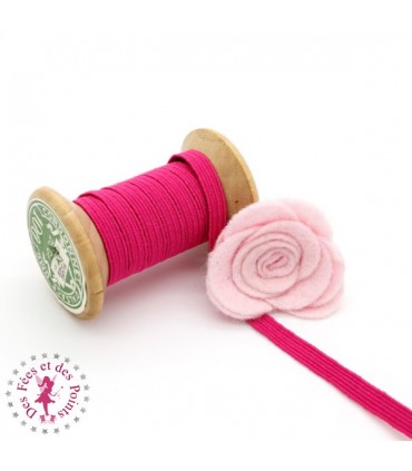 Elastique ruban plat - 6 mm - Fuchsia