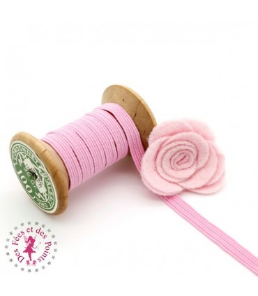 Elastique ruban plat - 6 mm - Rose clair