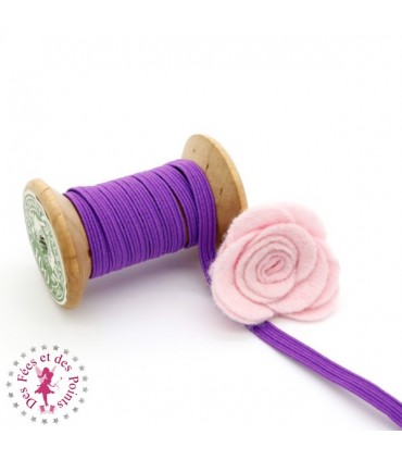 Elastique ruban plat - 6 mm - Violet