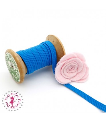 Elastique ruban plat  - 6 mm - Bleu