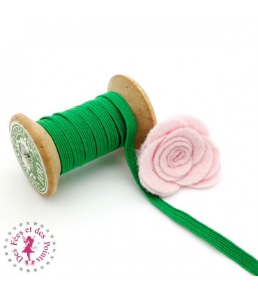 Elastique ruban plat - 6 mm - Vert foncé