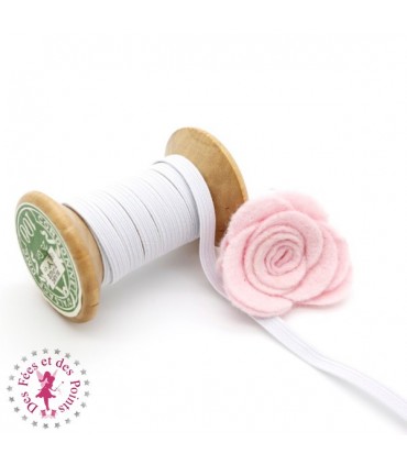 Elastique ruban plat - 6 mm - Blanc