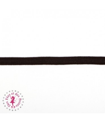 Elastique ruban plat - 6 mm - Chocolat
