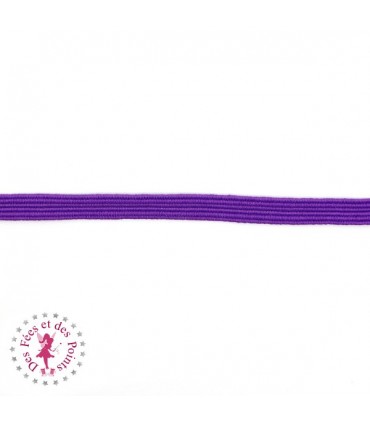 Elastique ruban plat - 6 mm - Violet