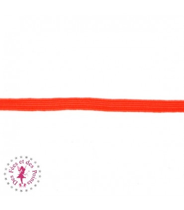 Elastique ruban plat - 6 mm - Orange fluo