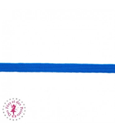 Elastique ruban plat - 6 mm - Bleu