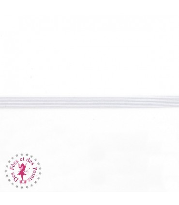 Elastique ruban plat - 6 mm - Blanc