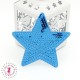 Etoiles en sequins / paillettes à thermocoller - 9 x 9 cm - Turquoise
